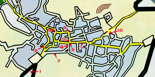 Map of bars and restaurants in Lindos